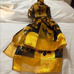 Gold and Black Fleur-de-Lis Scarf
